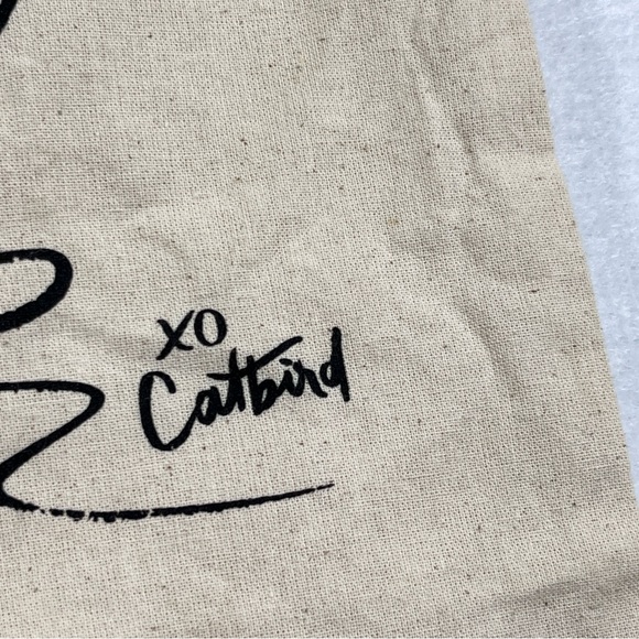 CATBIRD NYC Classic Cotton Tote Bag 14" x 15" Jewelry as Poetry Swan Heart Tote - Picture 12 of 16